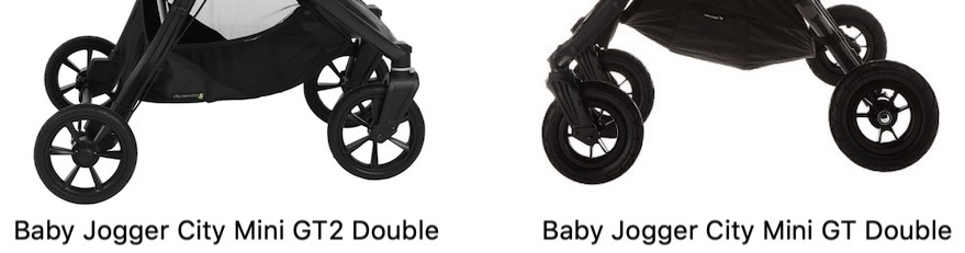 Baby Jogger City Mini GT2 Double vs GT Double - Wheels
