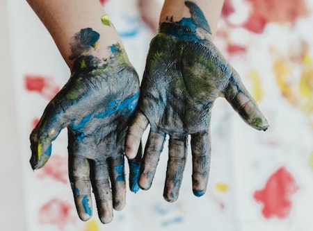 Finger painting - for kid's creativity and imagination development