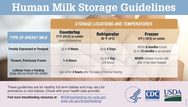 frozen breast milk storage time