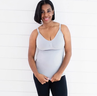 Caloreduce Women's Nursing Tank Tops Cotton for Breastfeeding Loose  Maternity Cami with Build-in Shelf Bra