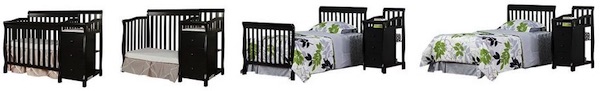 Dream On Me Jayden Mini Crib with Changing Table