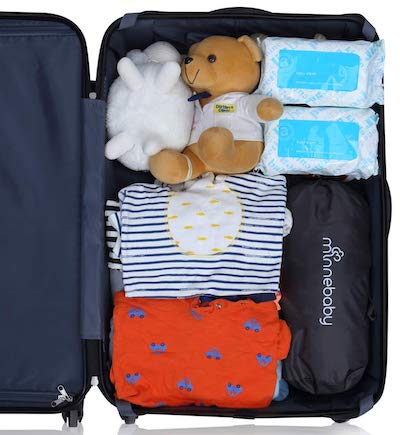 Minnebaby comes with a travel case Minnebaby Darkening Cover for pack n play comes with a travel case and easily fits in a carry on luggage