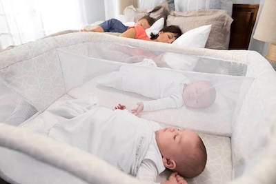 Halo Double Bassinet For Twins features all mesh sides