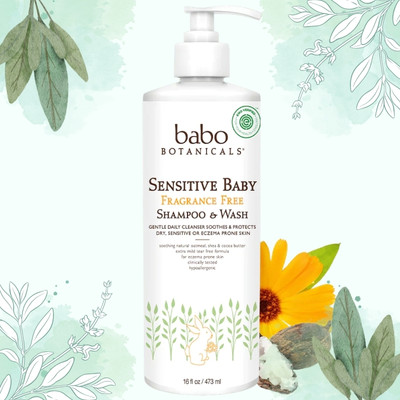 Babo Botanicals Sensitive Best Shampoo &amp; Wash For Baby Eczema