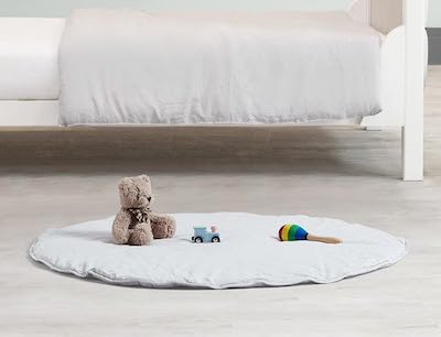Byrd &amp; Blume Round Baby Play Mat, Organic Cotton Soft Padded Nursery Floor Mat